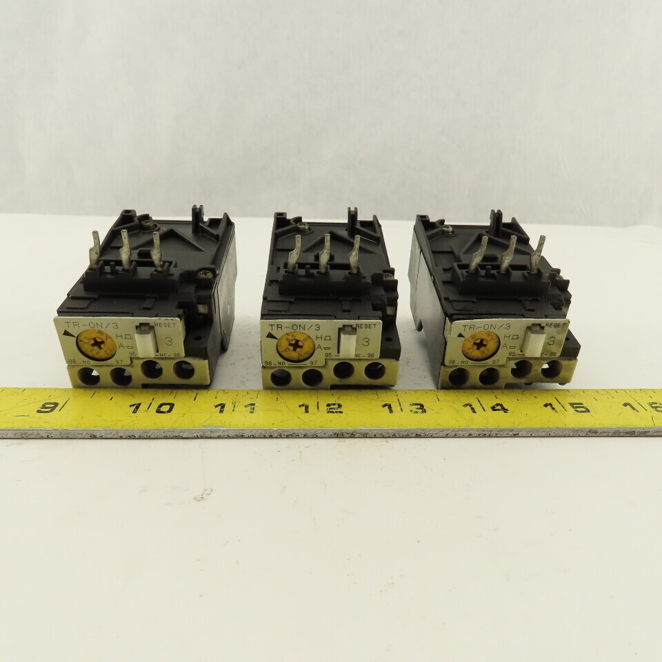 Fuji TR-0N/3 Overload Relay Mixed Trip Range 2.2-3.4A, 0.95-1.45A, 5-8A Lot Of 3