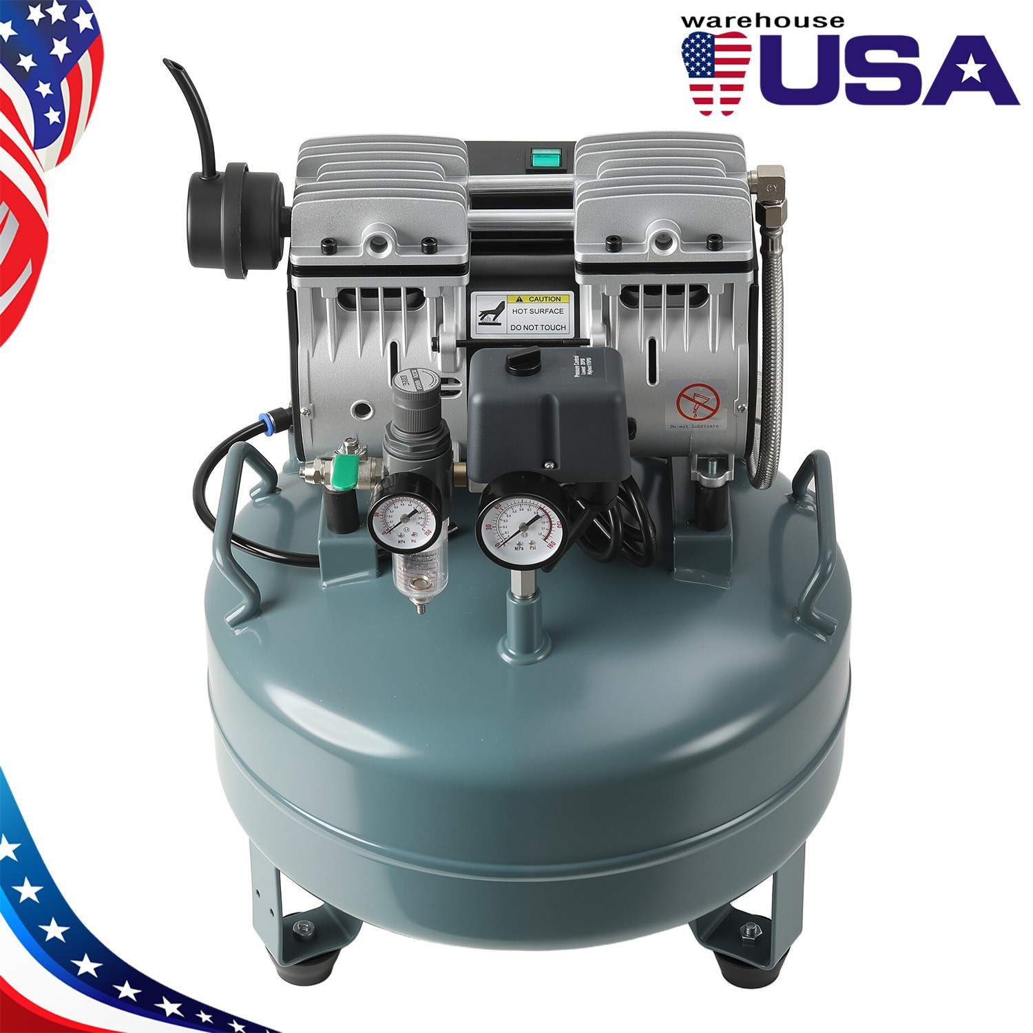 24L/40L Portable Dental Air Compressor Oil Free Silent Air Pump for Dental Use