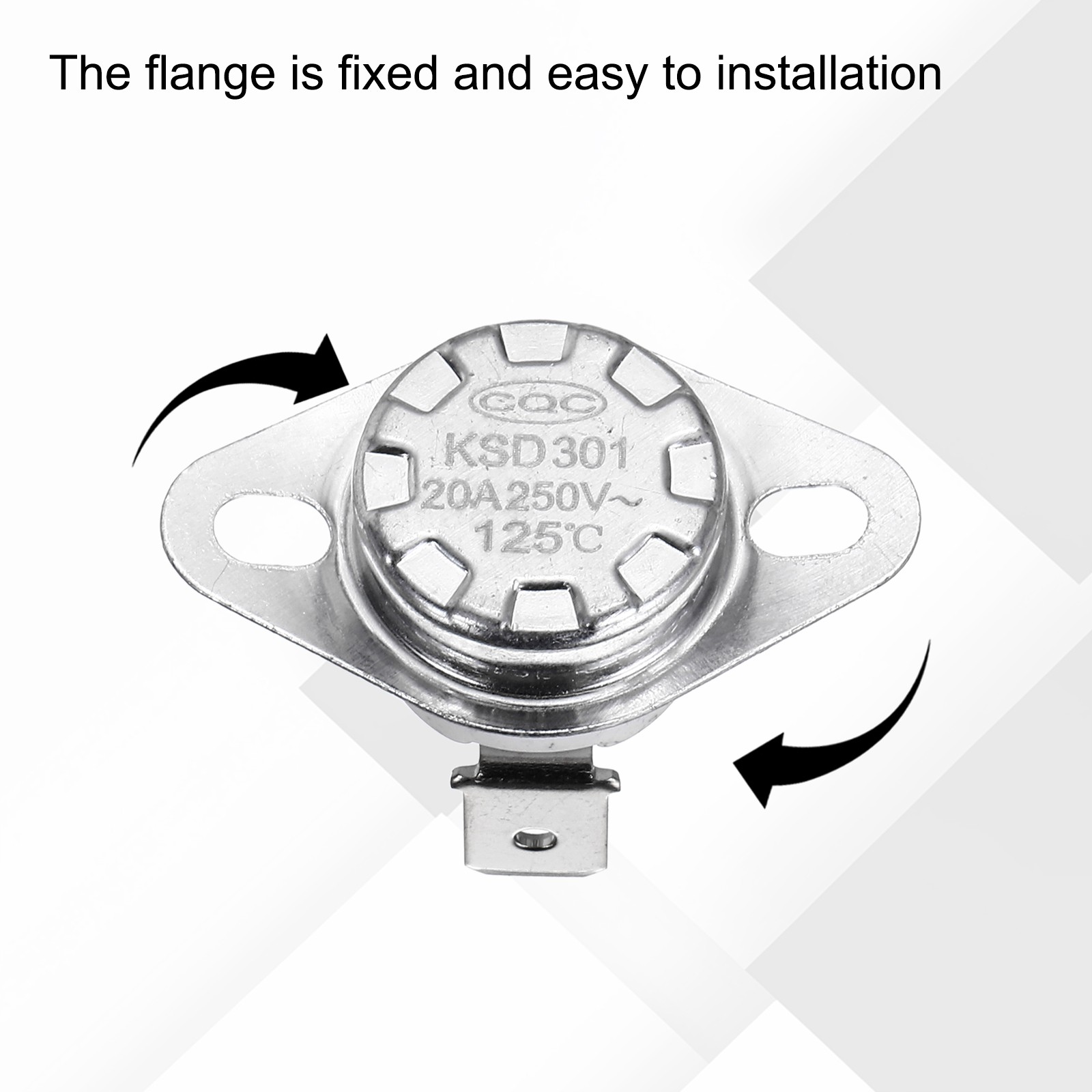 2 pcs thermostat KSD301 125°C/257°F 20A N.C with terminal wire