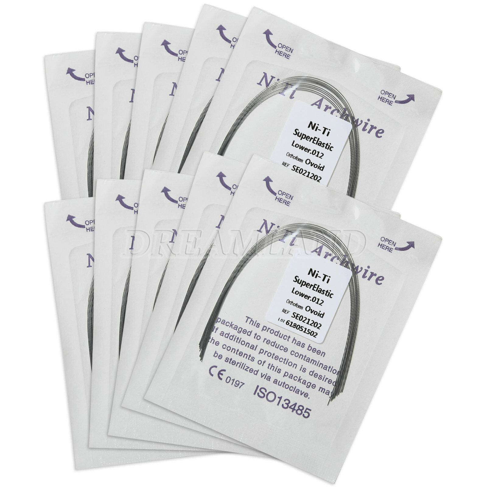 10 Packs Dental Orthodontic Round Super Elastic Niti Arch Wires / Mini Brackets