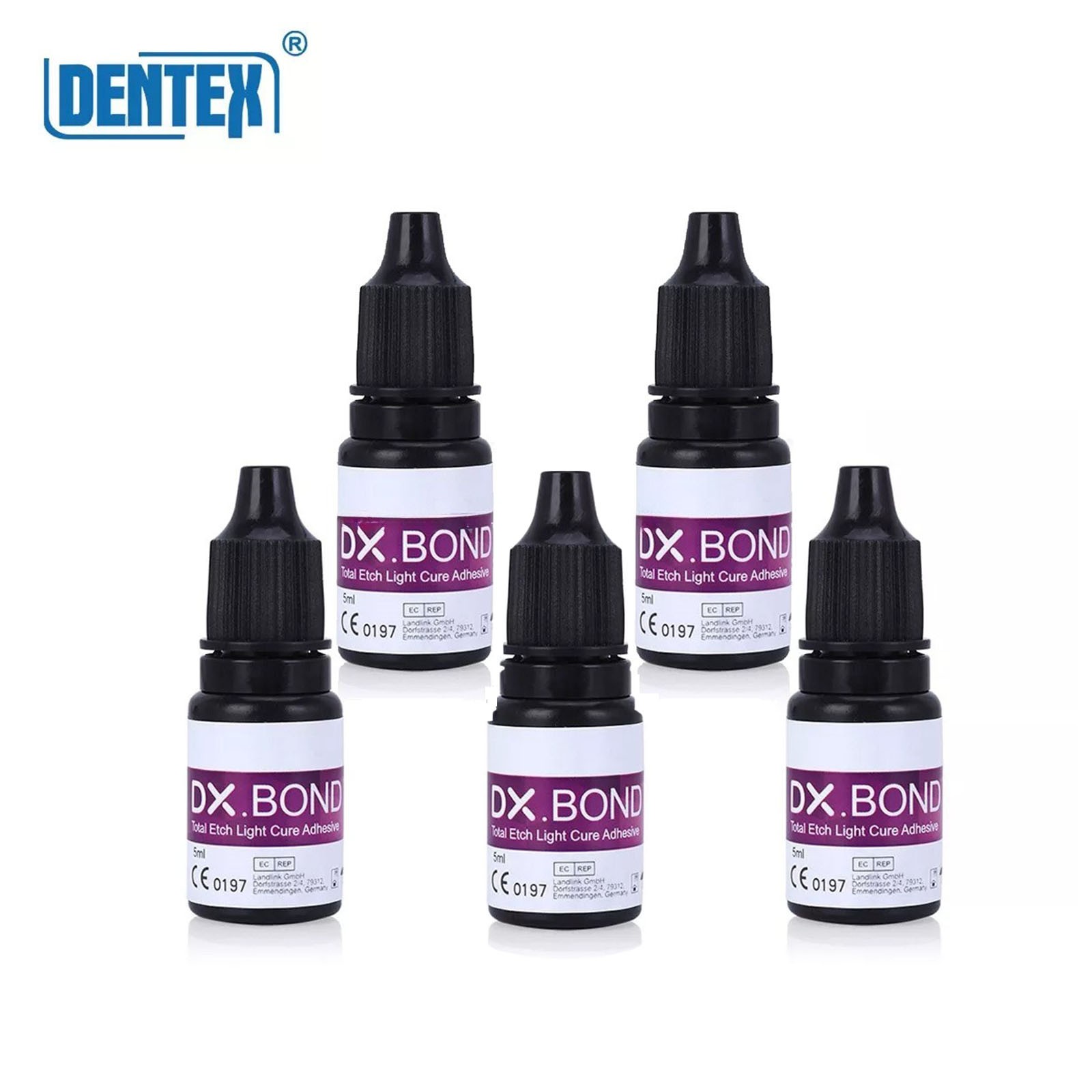 5Pcs Dentex DX.BOND Dental Light Cure Bonding Adhesive 5ml Fresh Date
