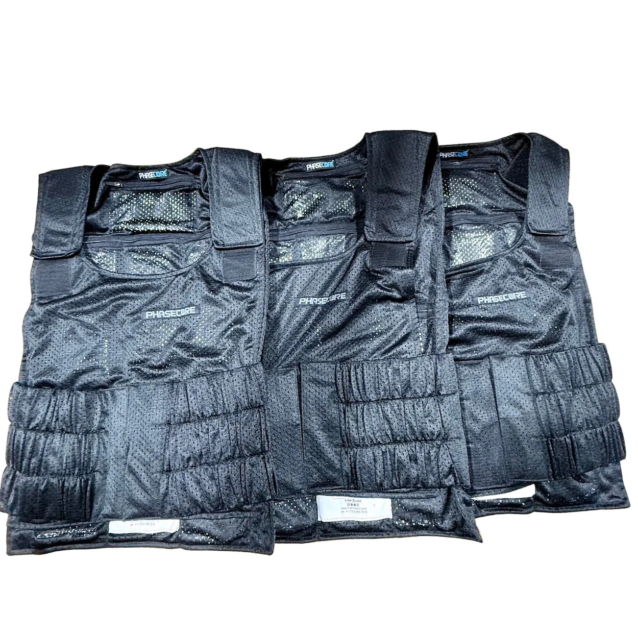 Phasecore Cooling Vest System – 3-Vest Complete with Ice Packs & Carry Bag New