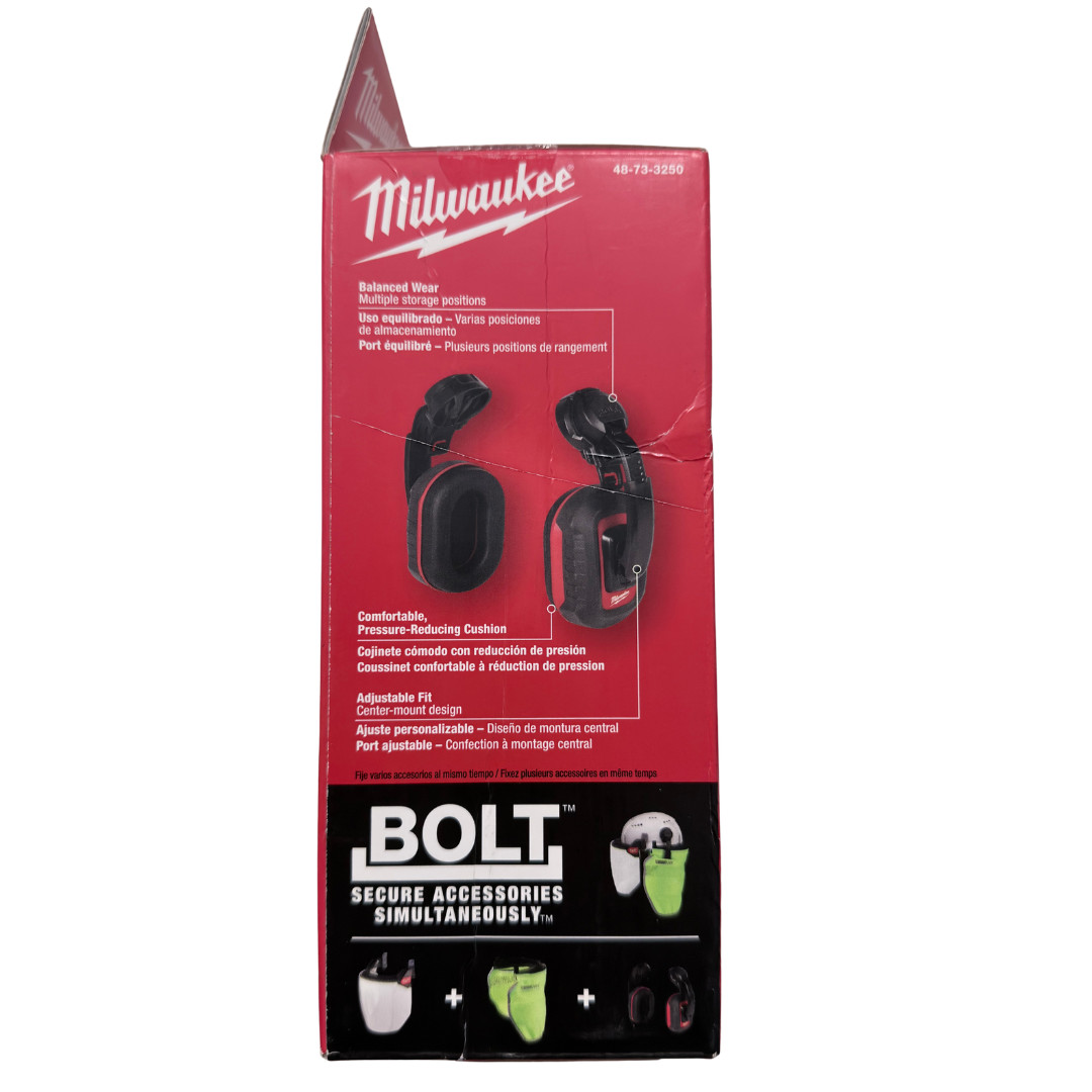 Milwaukee 48-73-3250 BOLT Earmuffs 24dB Helmet Hard Hat Hearing Protection