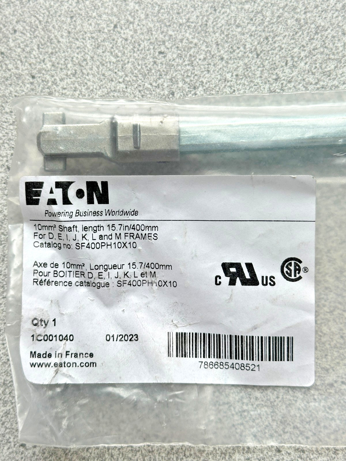 NEW EATON SF400PH10X10 SHAFT EXTENSION LENGTH 15.7″ Inch / 400MM