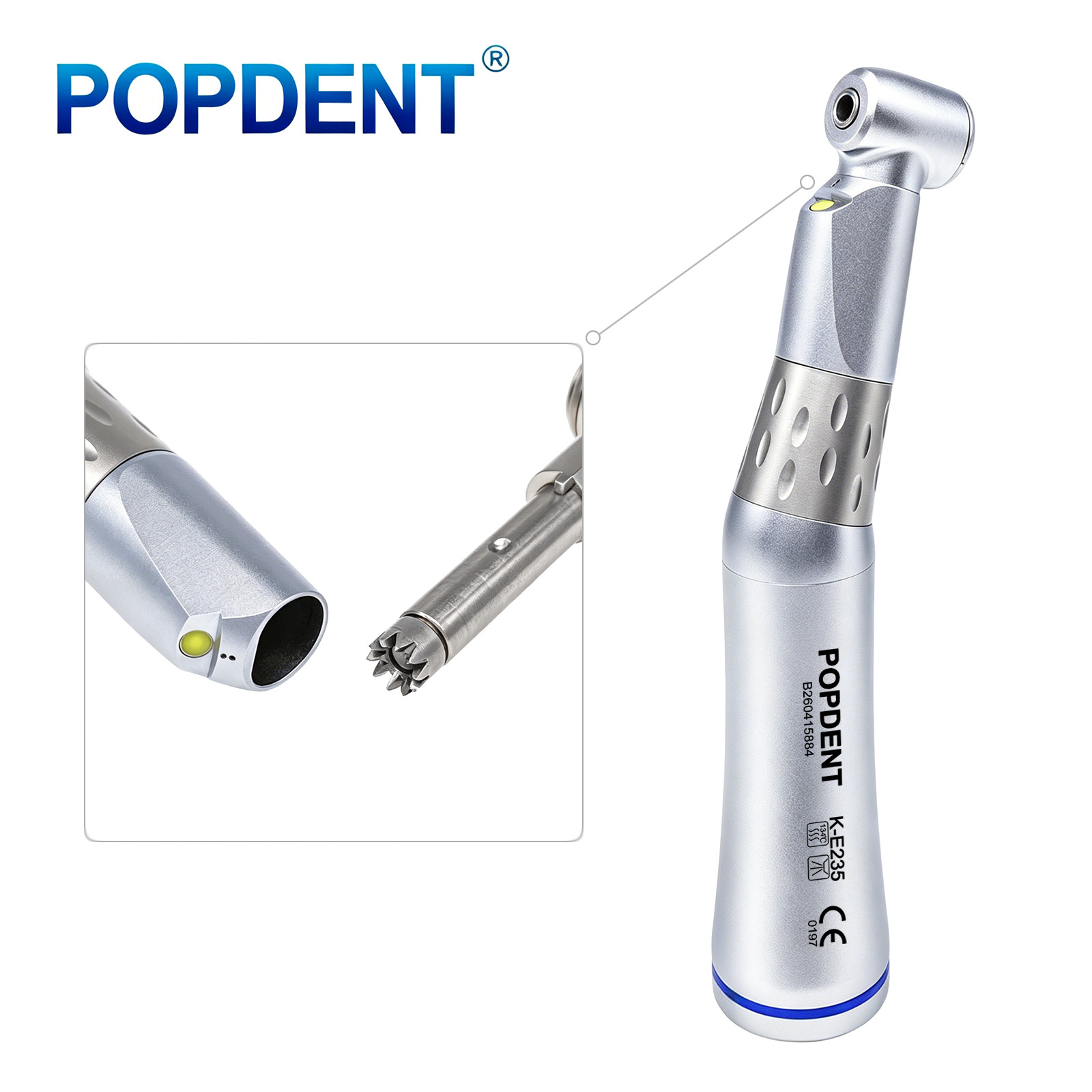 POPDENT K-E235 Dental E-Generator LED Contra Angle Handpiece Low Speed KAV0 Styl