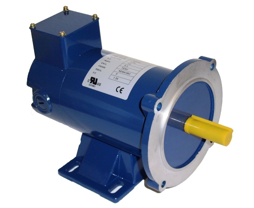 DC MOTOR, 1/4HP, 56C, 90V/1750RPM, TENV, Hallmark Industries