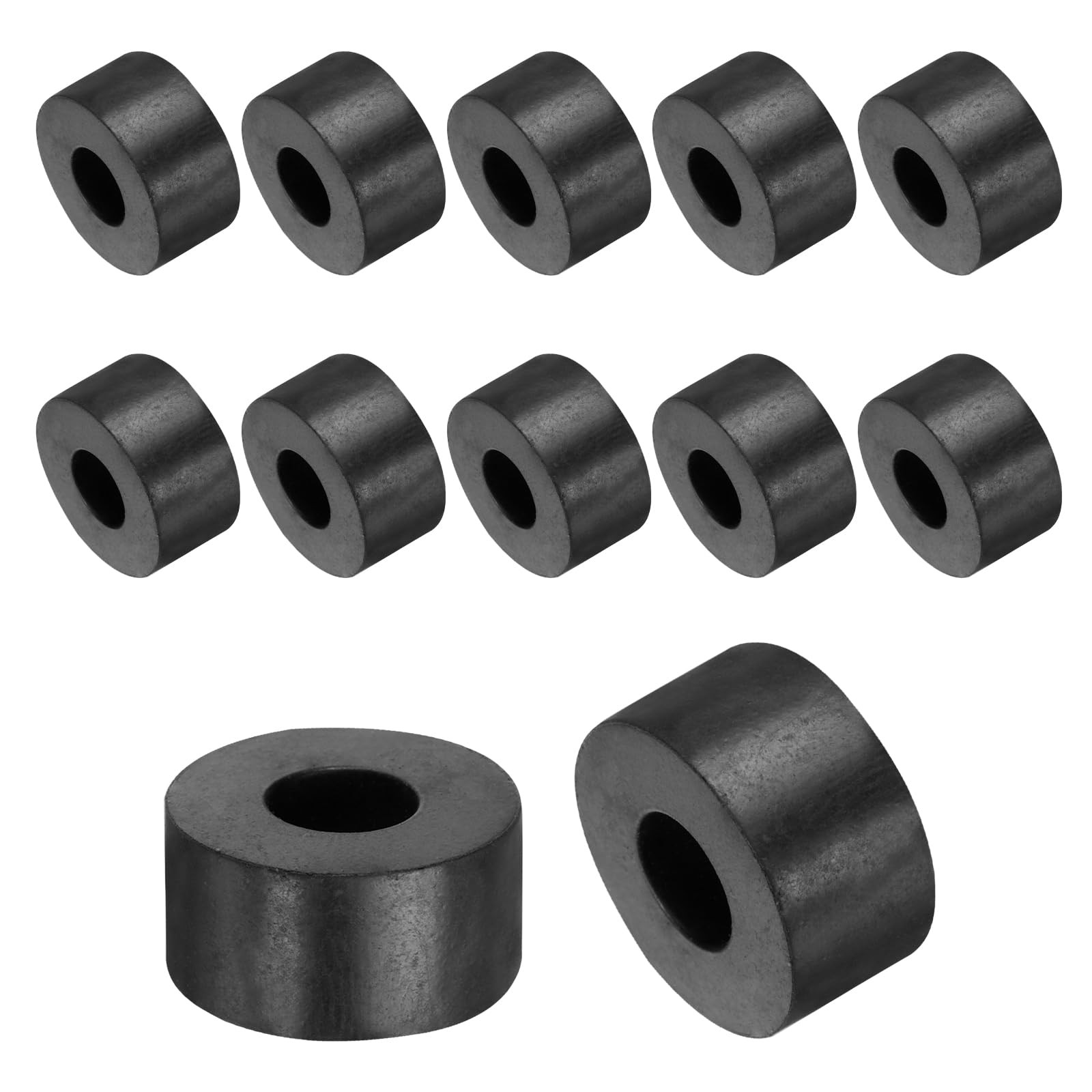 uxcell 12 Pcs Rubber Spacers 20mm OD x x 8mm ID x 10mm Height, Balck