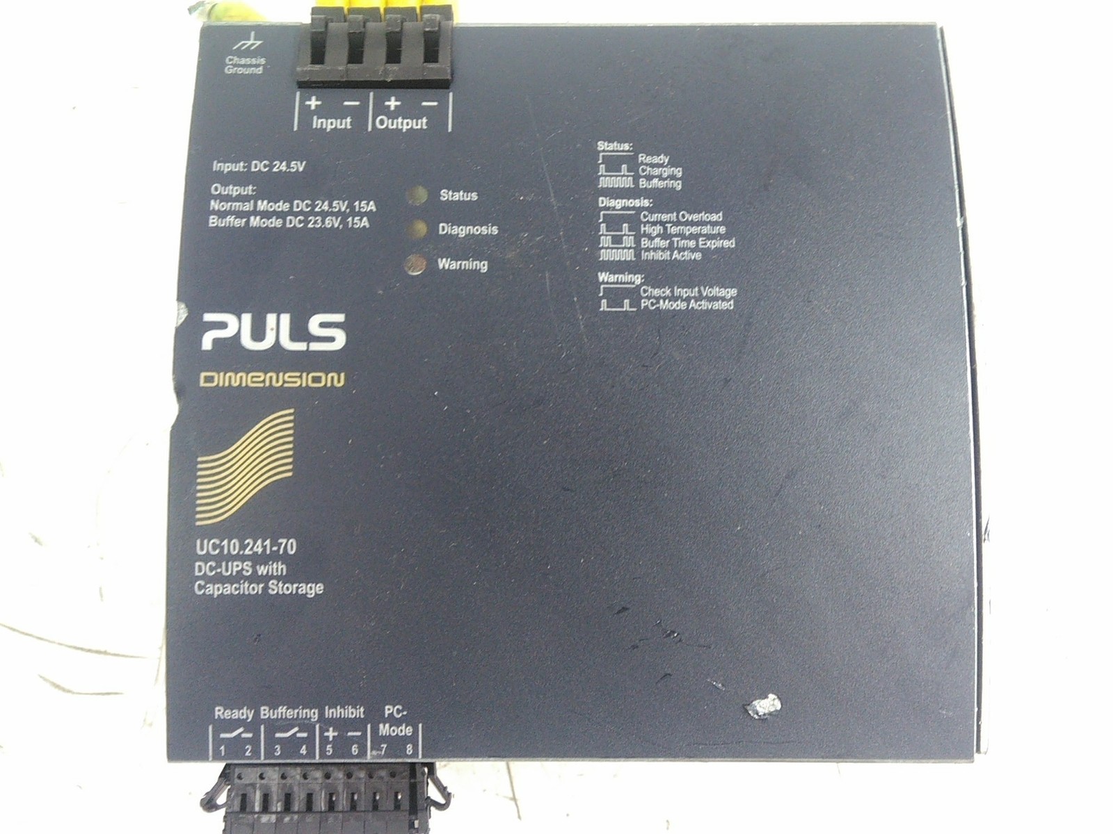 PULS Dimension UC10.241-70 DC-UPS with Capacitor Storage Untested AS-IS Parts