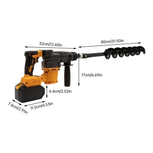 Li-Ion SDS Plus Cordless Rotary Hammer Drill Kit 1400r/min W/ 80cm Drill Bit US