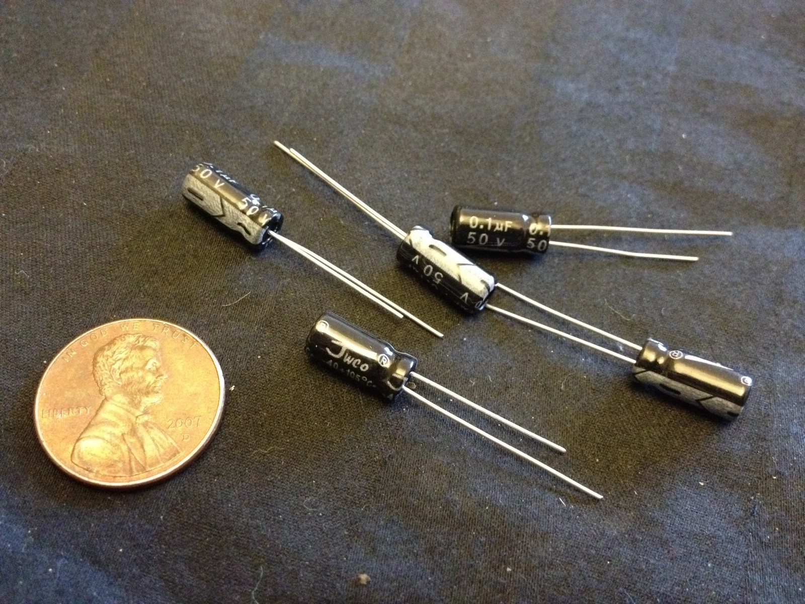 5 Pieces 50V .1UF Electrolytic Capacitor 5x11mm Radial C16 STAMP
