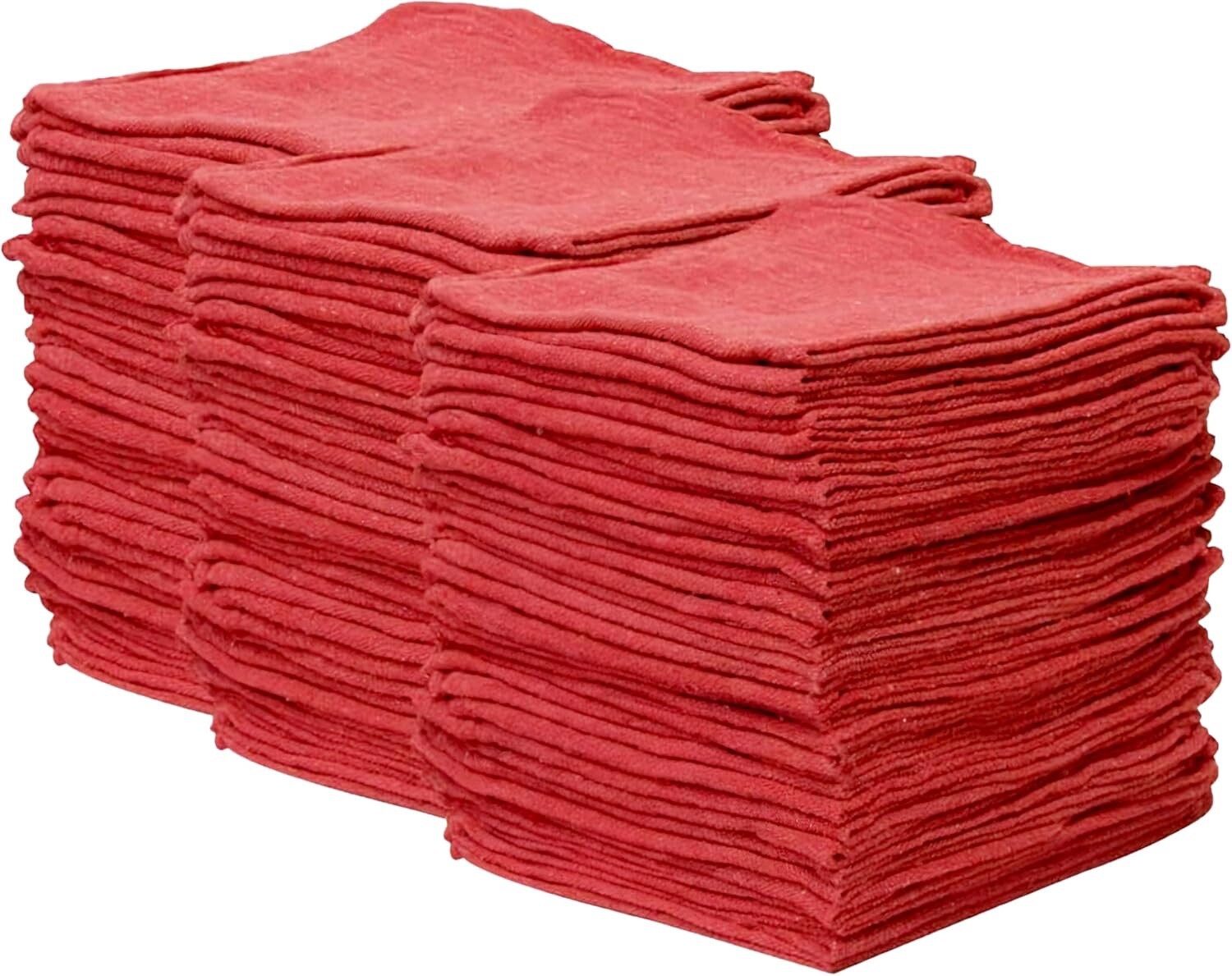 200 Pieces Red Shop Towel Large 15×15 Cleaning Rags, Fast Free Shipping, A Grade