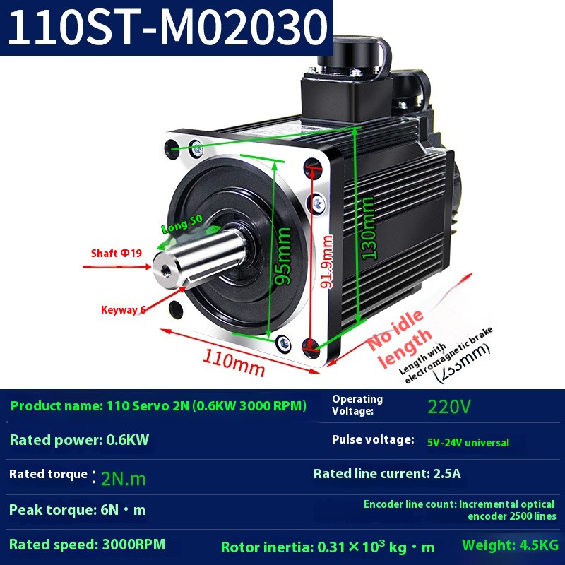 AC Servo Motor 110ST-M02030/110ST-M05030/110ST-M06030/110ST-M10020 Motor New