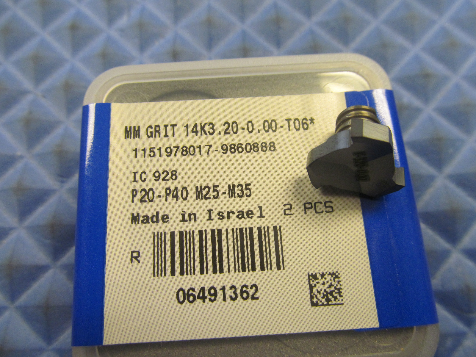 New Iscar MM GRIT 14K 3.20 0.00 T06 IC928 (Lot of 2 Inserts) 14K3.20-0.00-T06
