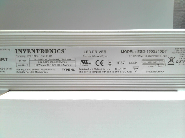 Inventronics ESD-150S210DT LED Driver 277V-480V 2.1A 1/pack