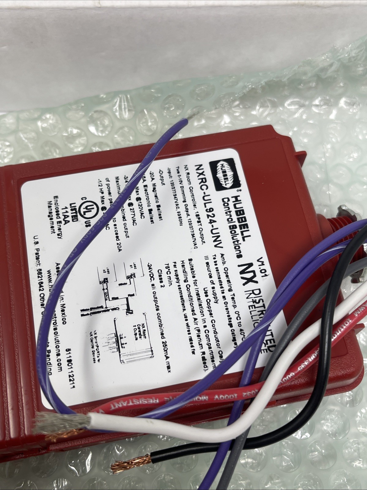 NEW HUBBELL NXRC-UL924-UNV EMERGENCY LIGHTING LOAD CONTROLLER 1-ZONE NX NXT SPST