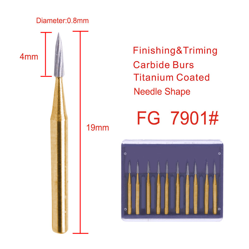 10pcs Dental FG Tungsten Carbide Bur Trimming&Finishing for High Speed Handpiece