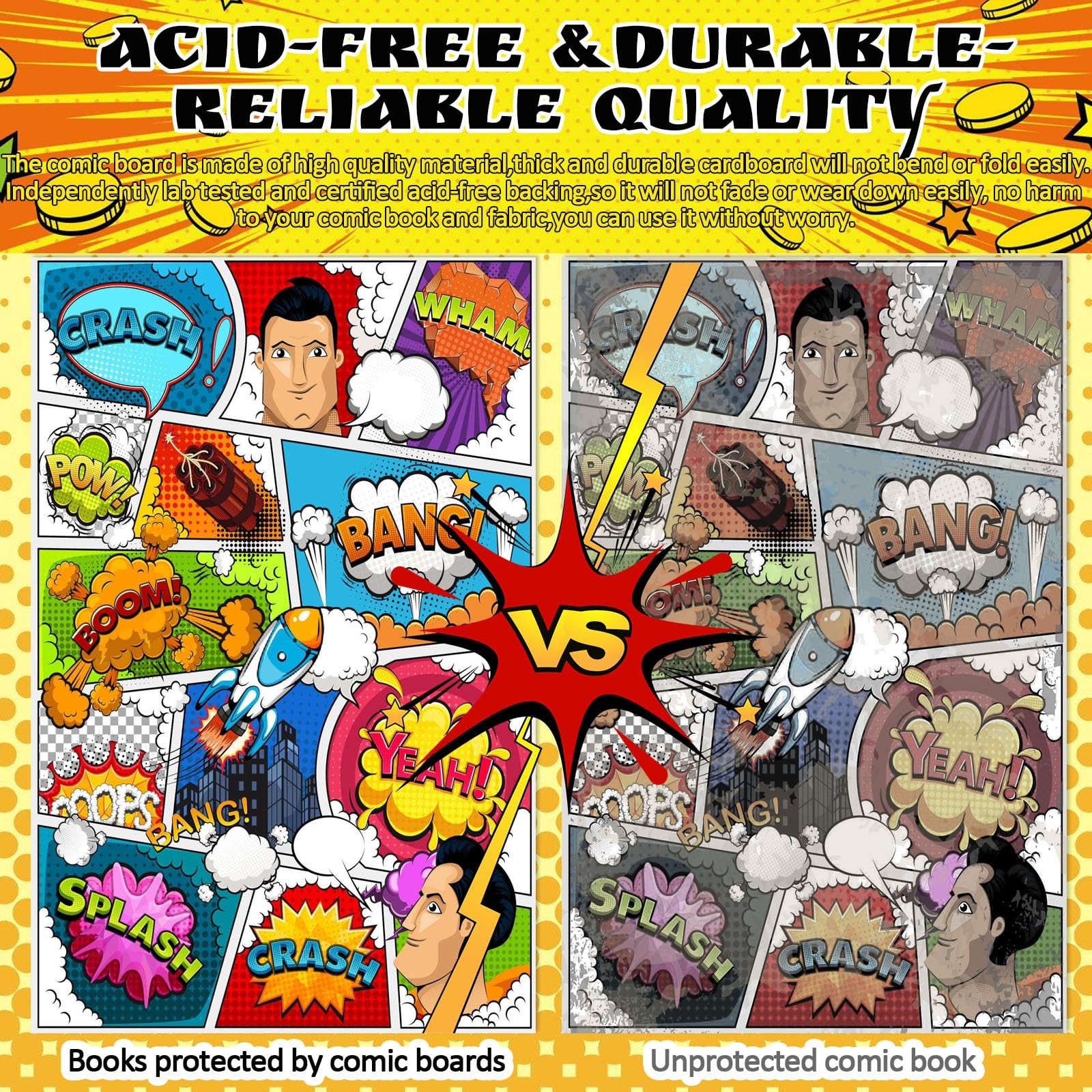 100ct Comic Book Boards, 27PT Extra Thick Acid-Free Backing Board Current Siz…