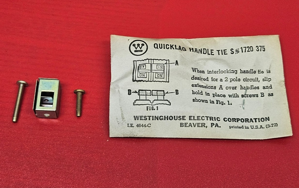 Westinghouse Quicklag Handle Tie #1720 375 Type B, P or C, 2 Pole USA Made – NEW