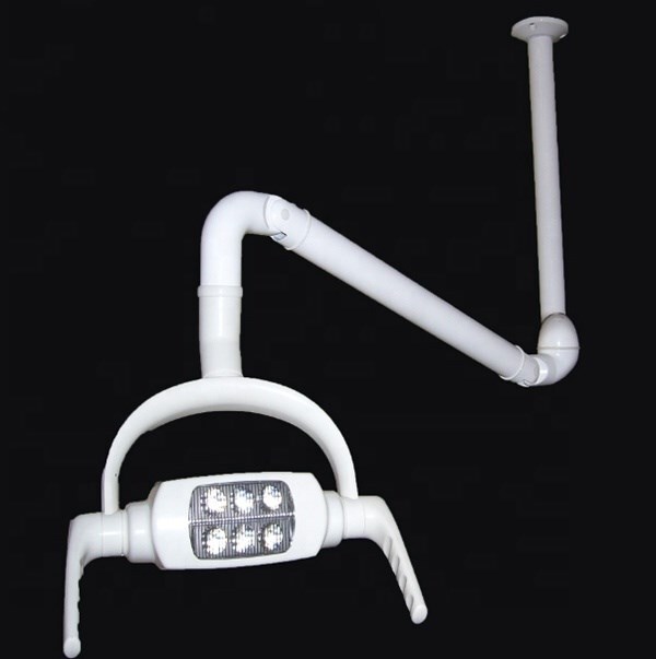 Dental Oral Light Ceiling-Mounted Dentist Operating Lamp 6 LED Lens with Arm UPS