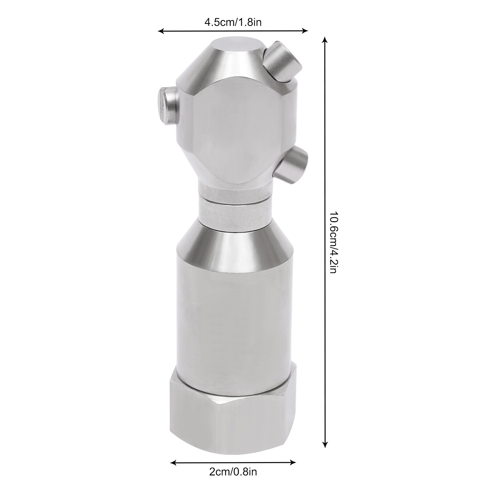 Stainless Rotating Jet Spraying Washing Nozzle Tank Barrel Pipeline Clean 1/2”