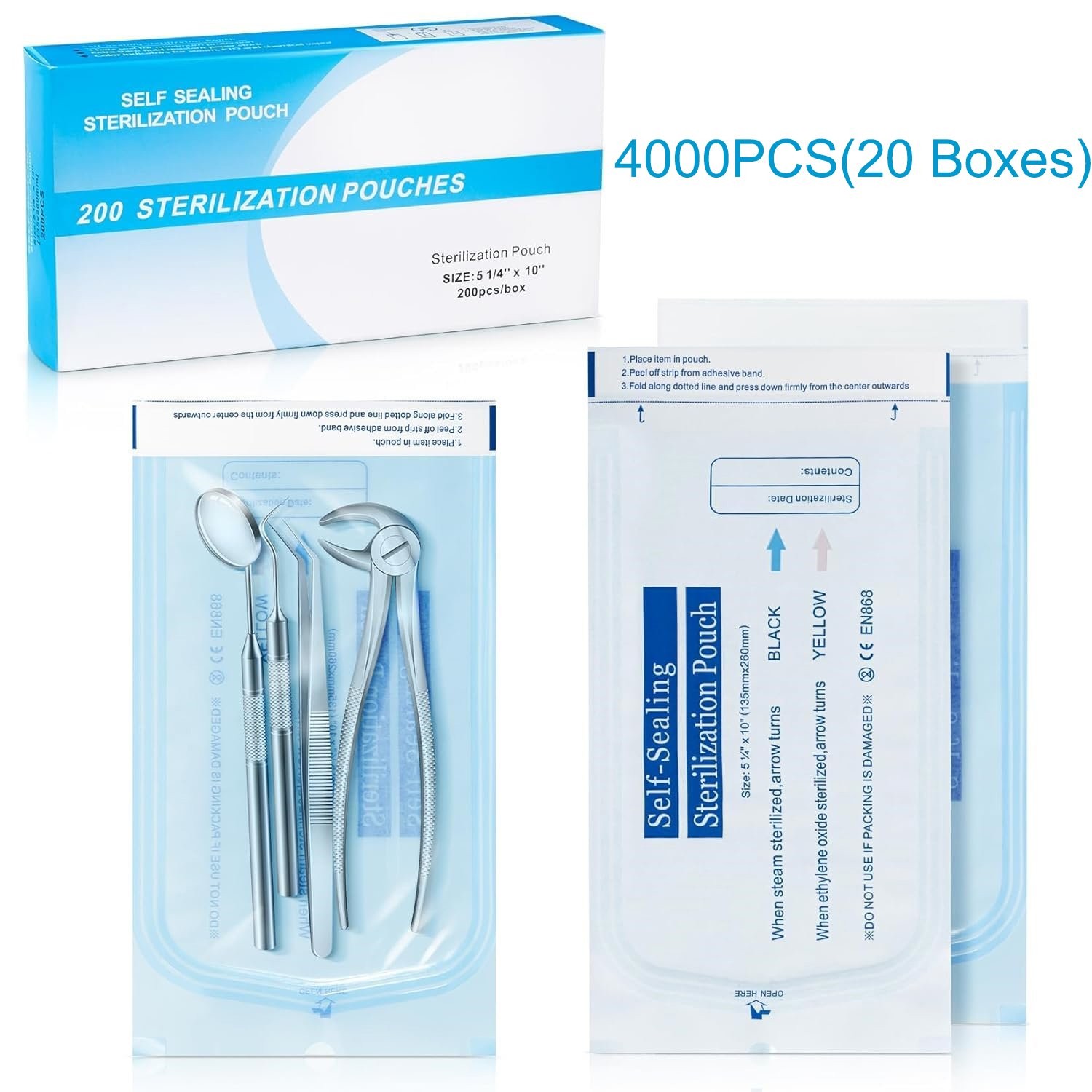 Self Sterilization Pouches Pouch Autoclave, Sterilizer Bags Dental Tattoo Nail