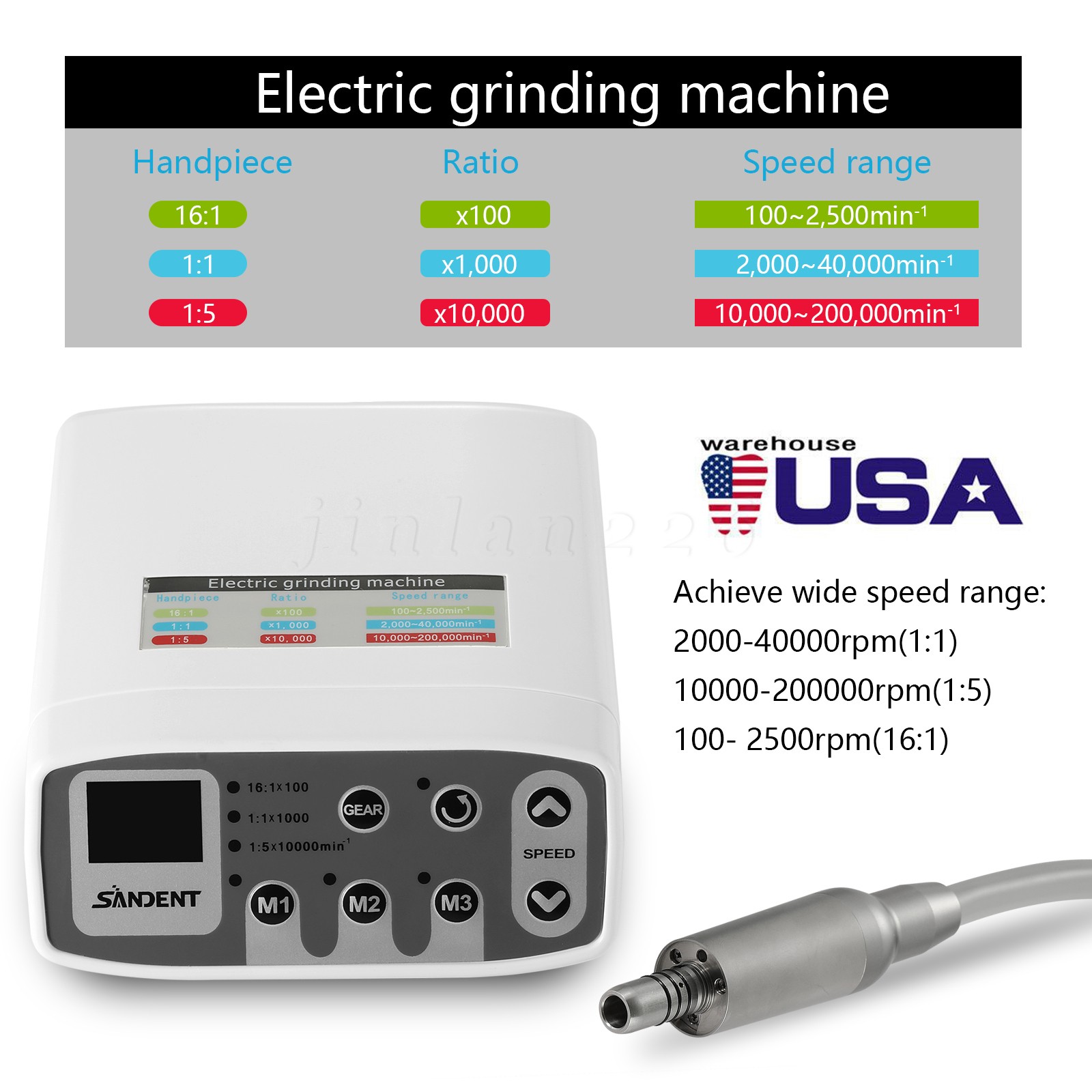 Dental 1:5 1:1 Fiber Optic LED Contra Angle Electric Handpiece Fit KaV NSK COXO