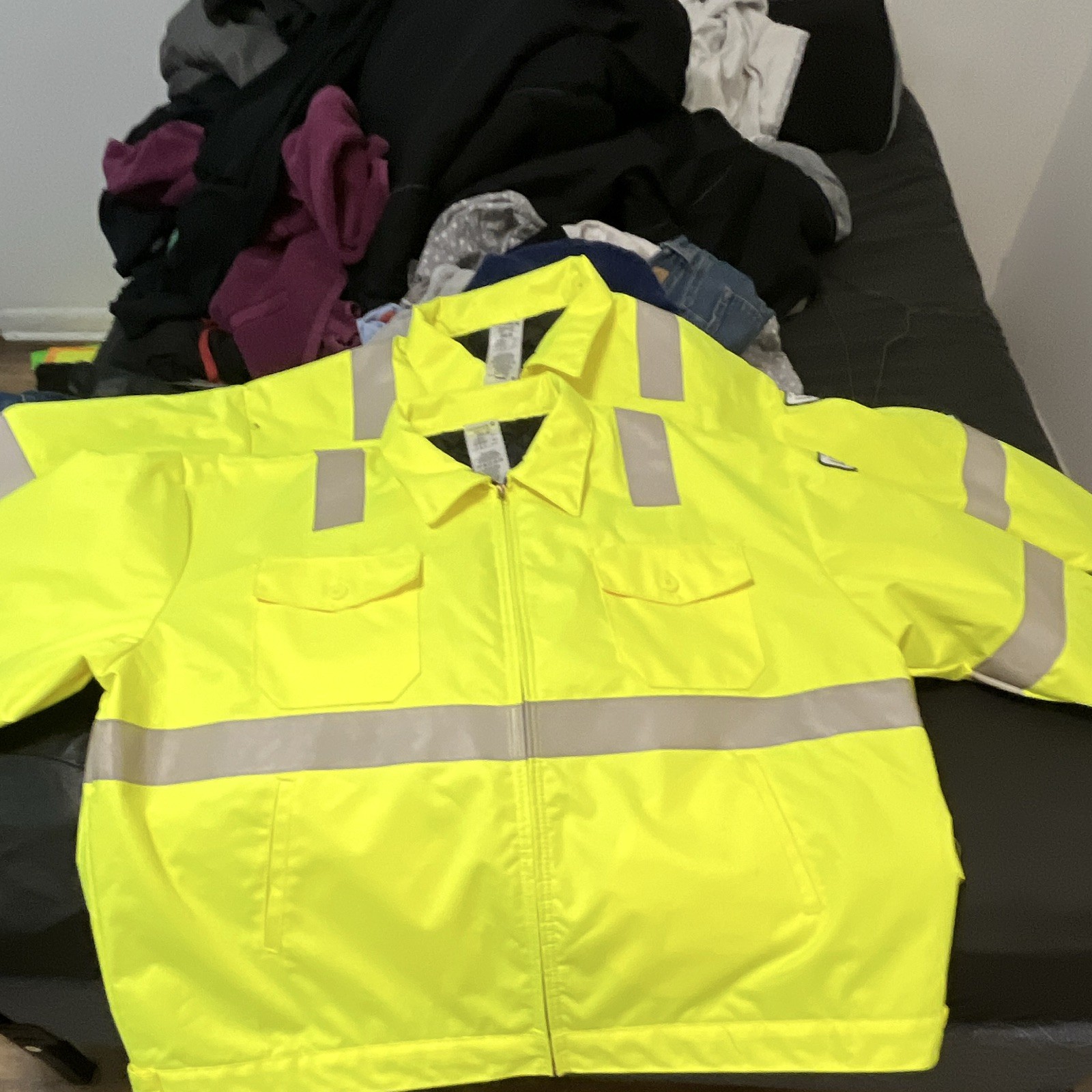 Aramark Type R Hi-Visibility Yellow/Gray Reflective Safety Jacket 3XLR