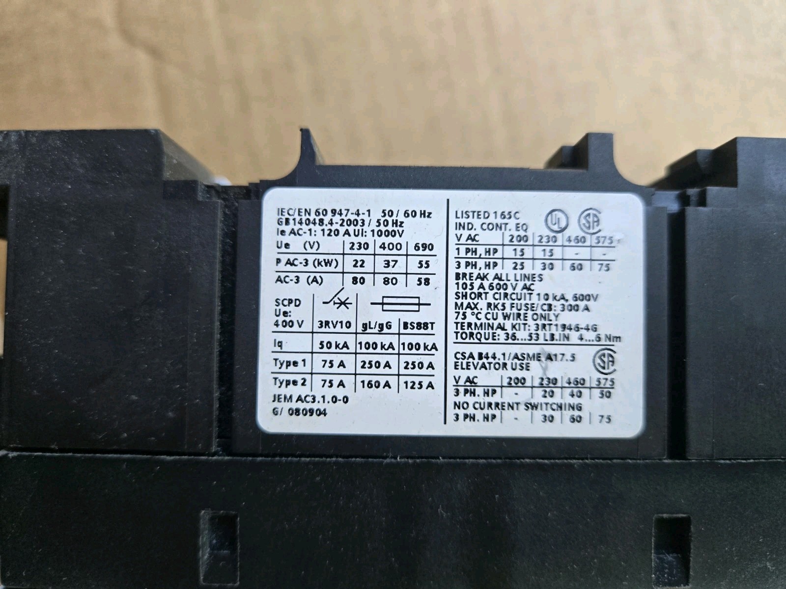 Siemens 3ZX1012-0RT04-1AA1 Contactor