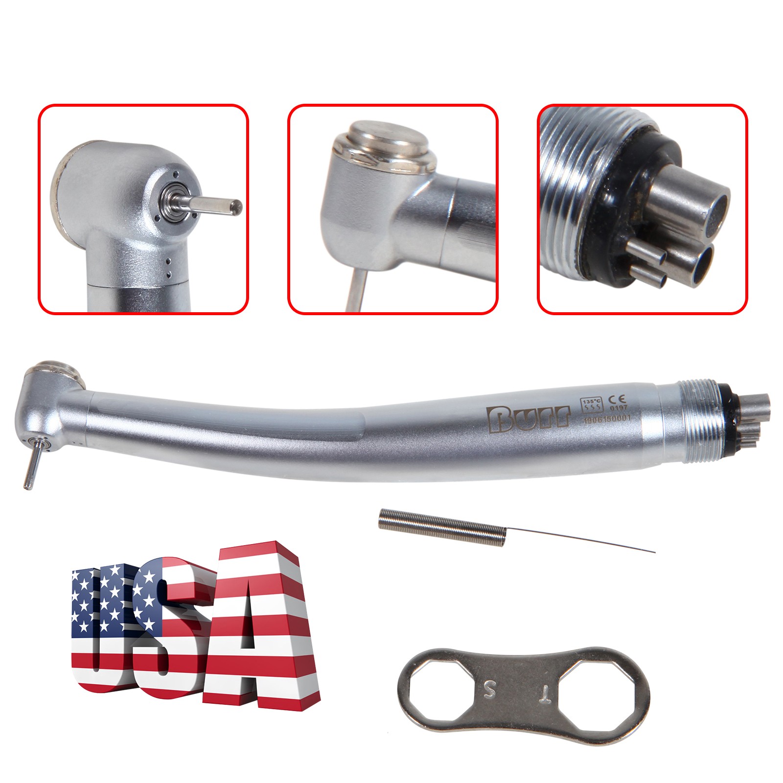 10X High Speed Handpiece 4 Holes Turbine 3-Spray U3BM Turbina Dental