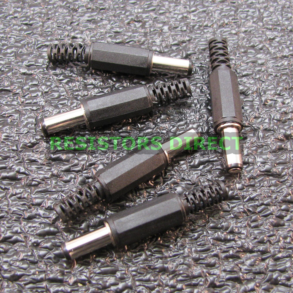 5x 5.5×2.1mm DC Power Supply Barrel Male Jack Plug PC DIY Pedal Connector R30