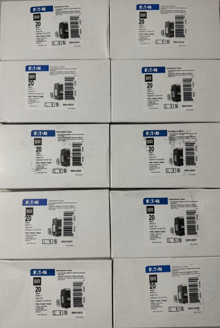 10PCS CUTLER HAMMER BRN120DF 20A AFCI/GFCI BREAKER (with pigtail wire) NEW