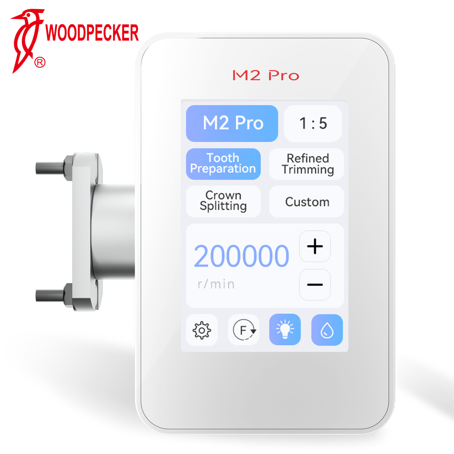 Woodpecker M2 Pro 40K RPM Dental Built-in Electric Motor 3.5”LCD, No Handpiece