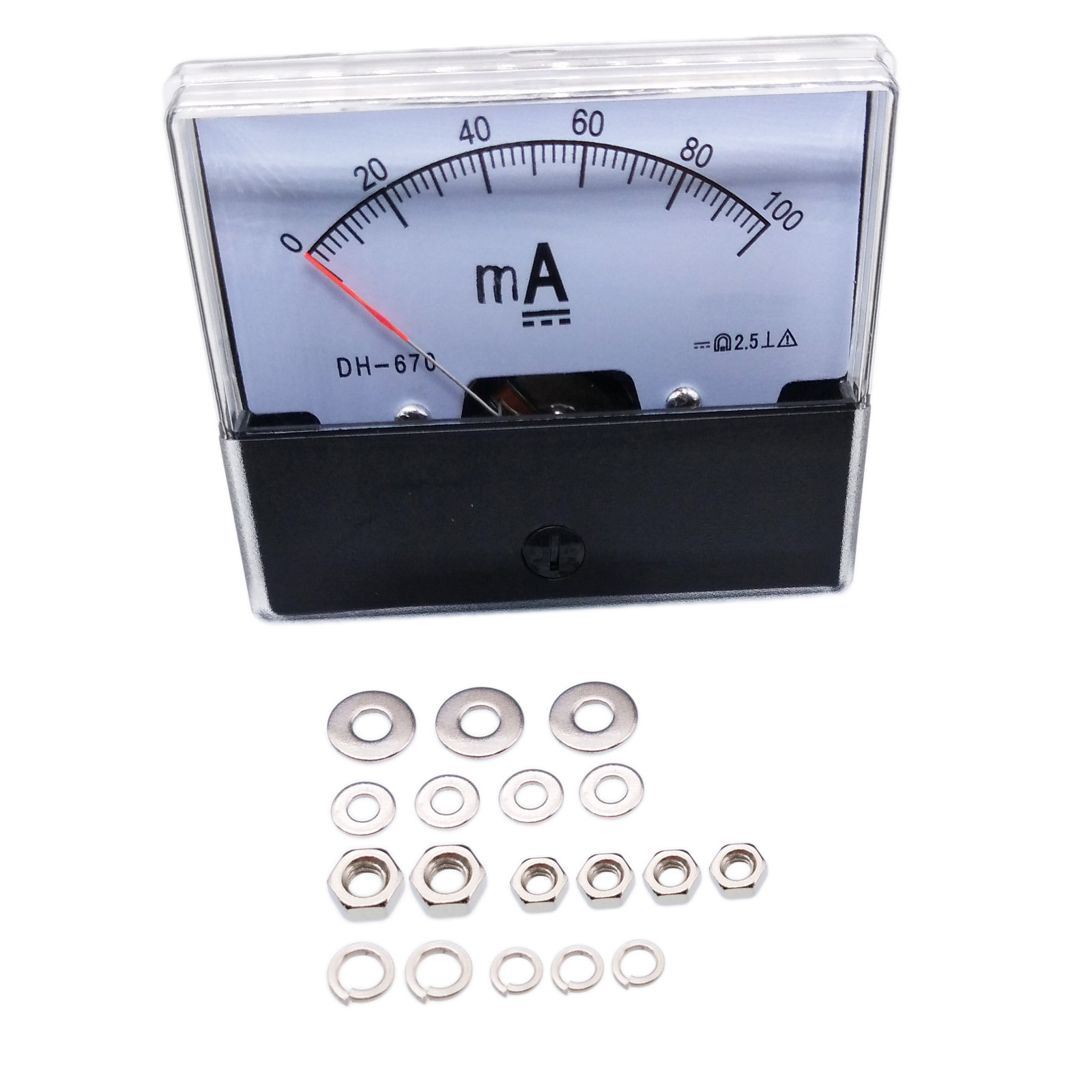 US Stock Analog Panel AMP Current Ammeter Meter Gauge DH-670 0-100mA DC