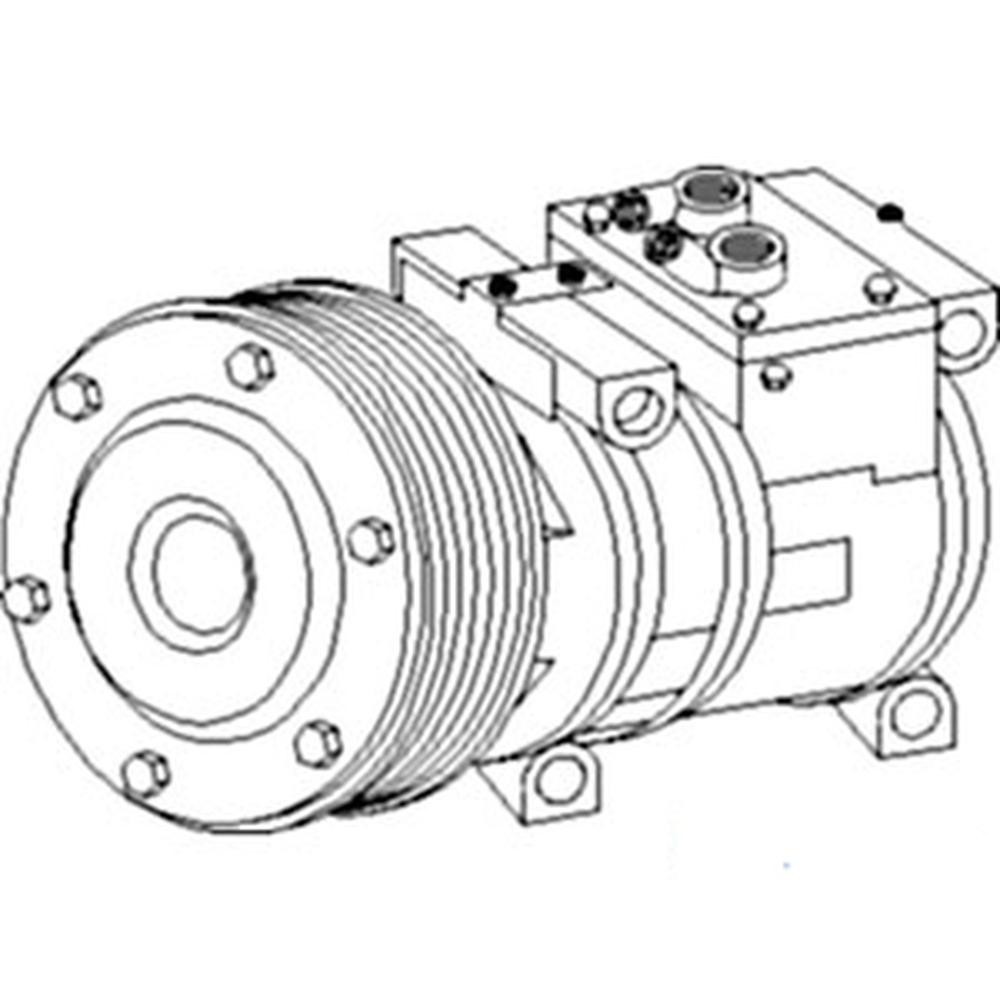 88301095 Nippondenso 10PA17C Compressor, w/ 8 Groove Clutch Fits John Deere