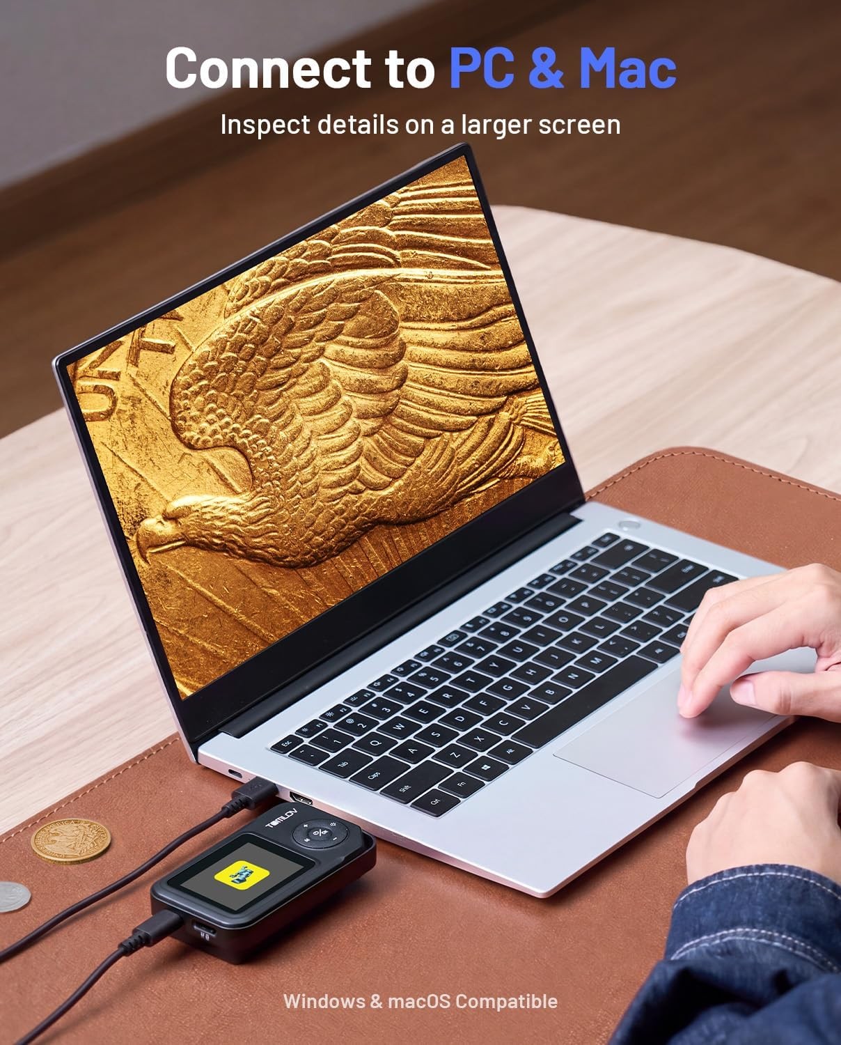Portable Digital Microscope 1000X Miniscope with Slides fr Kids Coins Viewing