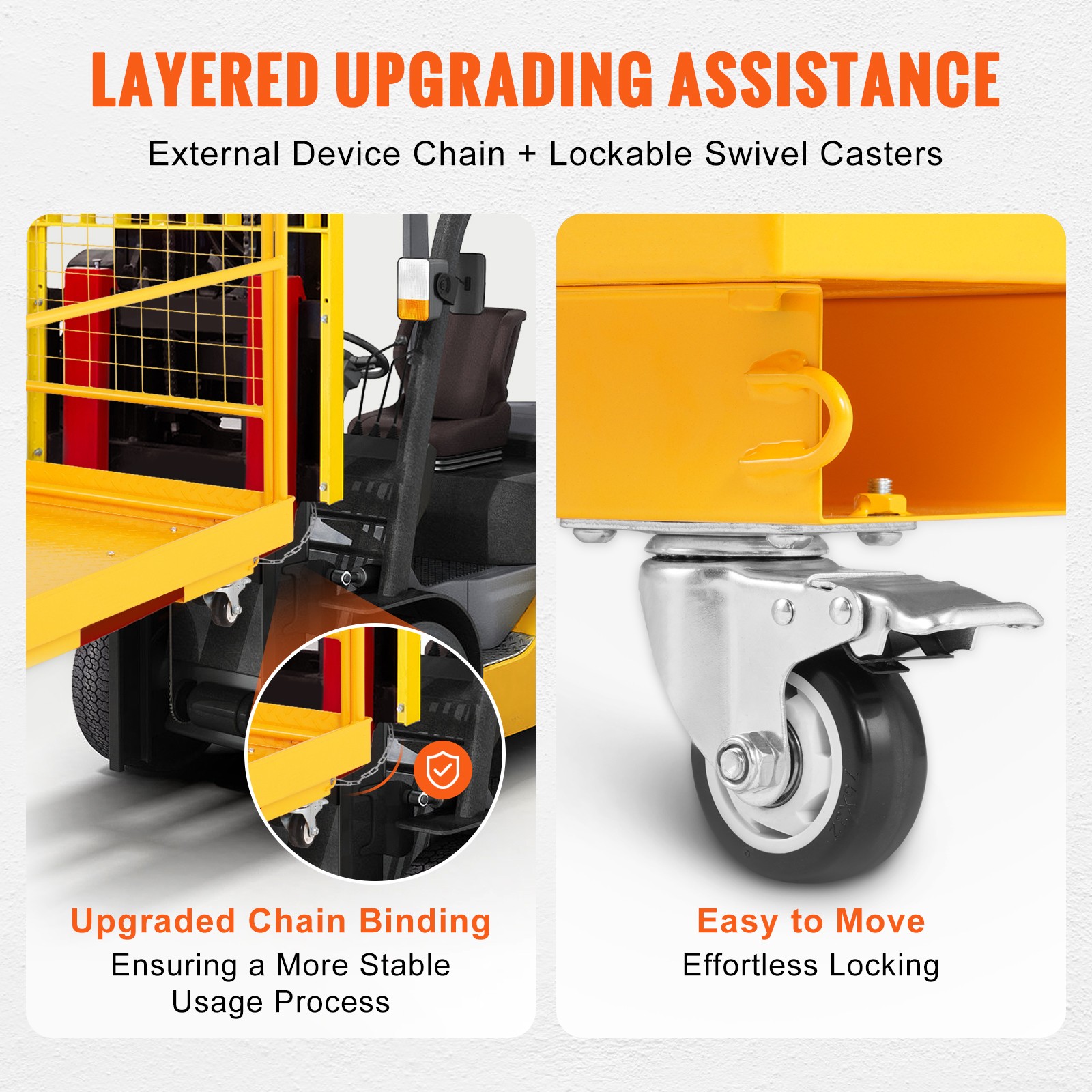 VEVOR Forklift Safety Cage Work Platform 36×36 in 1200lbs with Wheels for Aerial