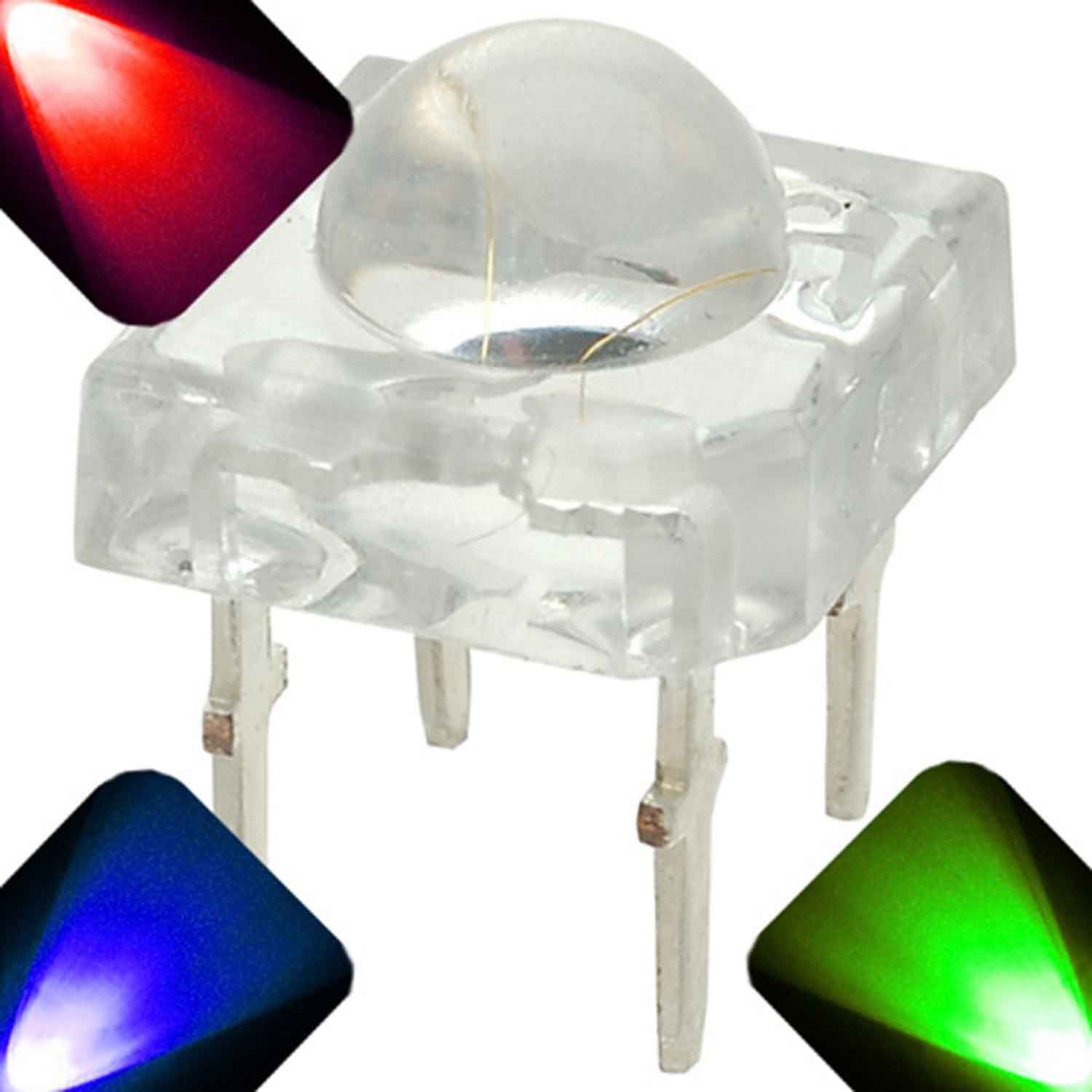 5 x LED 5mm Super Bright Piranha LED – RGB – Common Anode Red Green Blue Flux