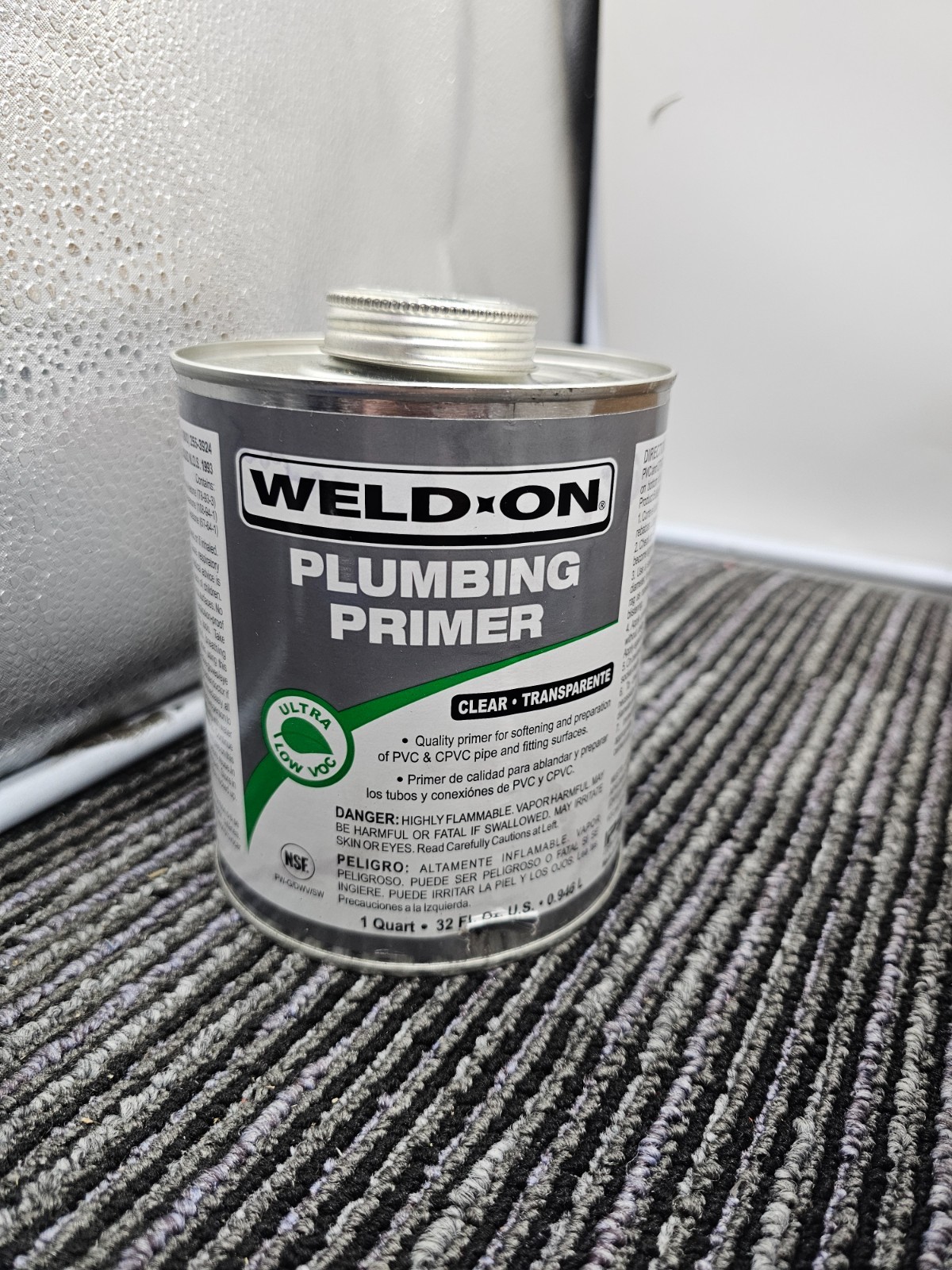 Weld-On 14030 PVC / cPVC Primer Clear Primer Plumbing, Quart