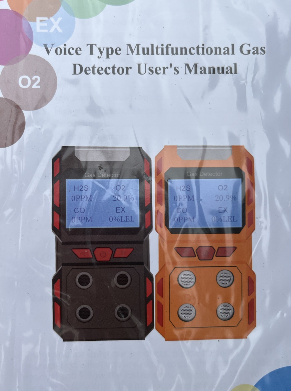 Portable 4 Gas Detector, Sound Light Vibration Multi-Gas Monitor Meter, Recha…