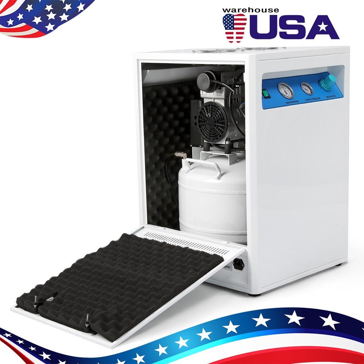 24L/40L Portable Dental Air Compressor Oil Free Silent Air Pump for Dental Unit