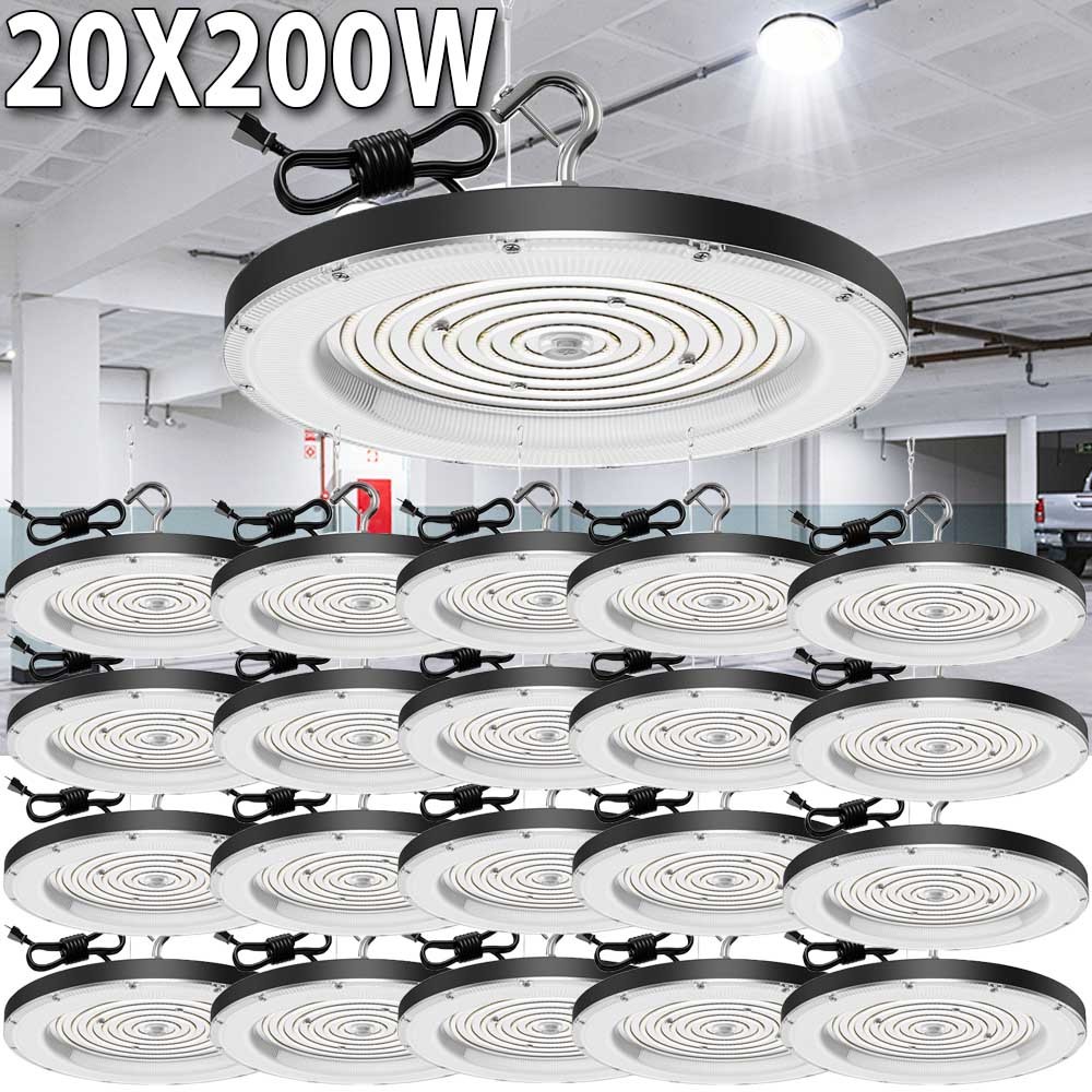 20 Pack 200W UFO Led High Bay Light Commercial Industrial Warehouse Shop Lights