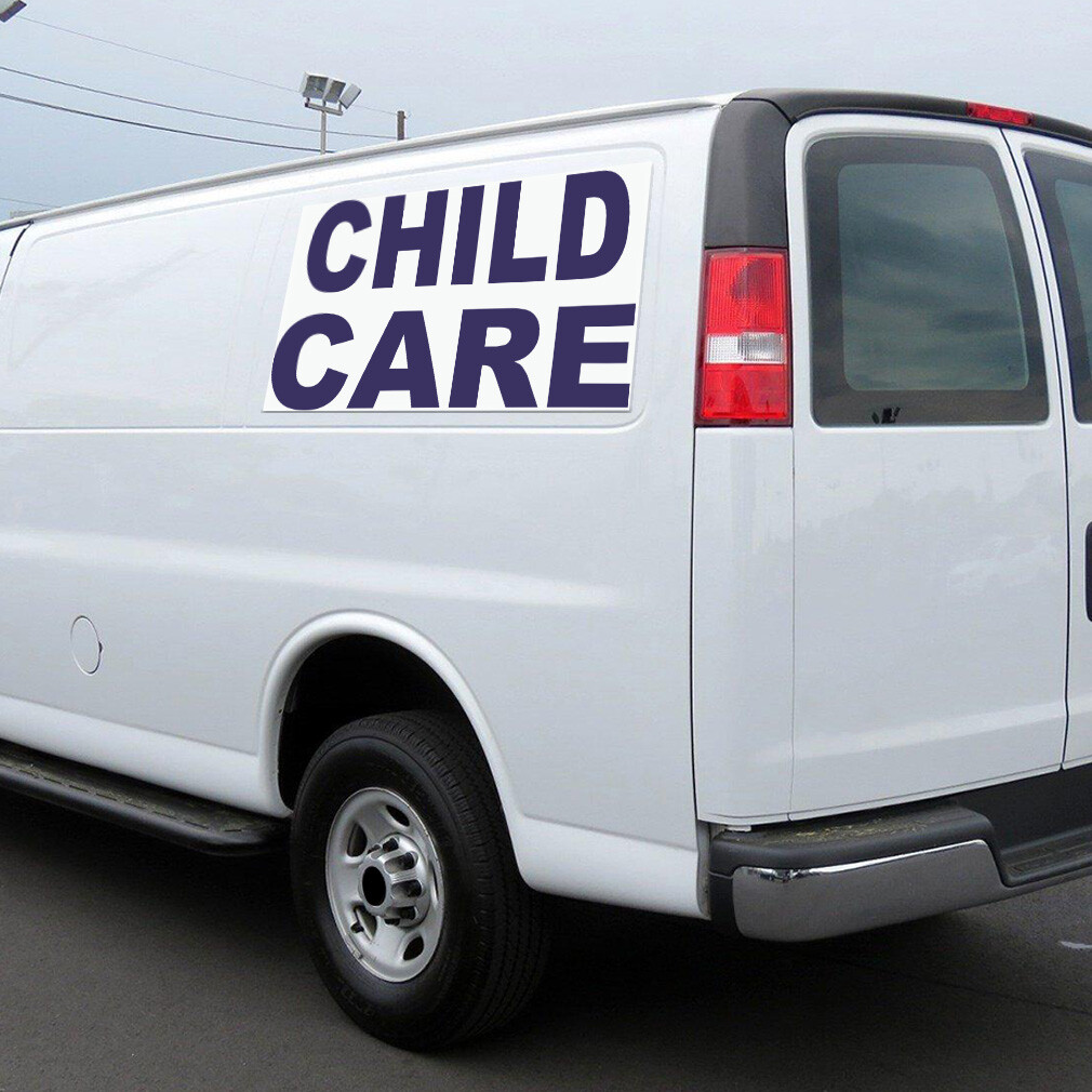 Car Magnet Set of 2 Child Care Dark Blue Car Advertising Industrial Sign