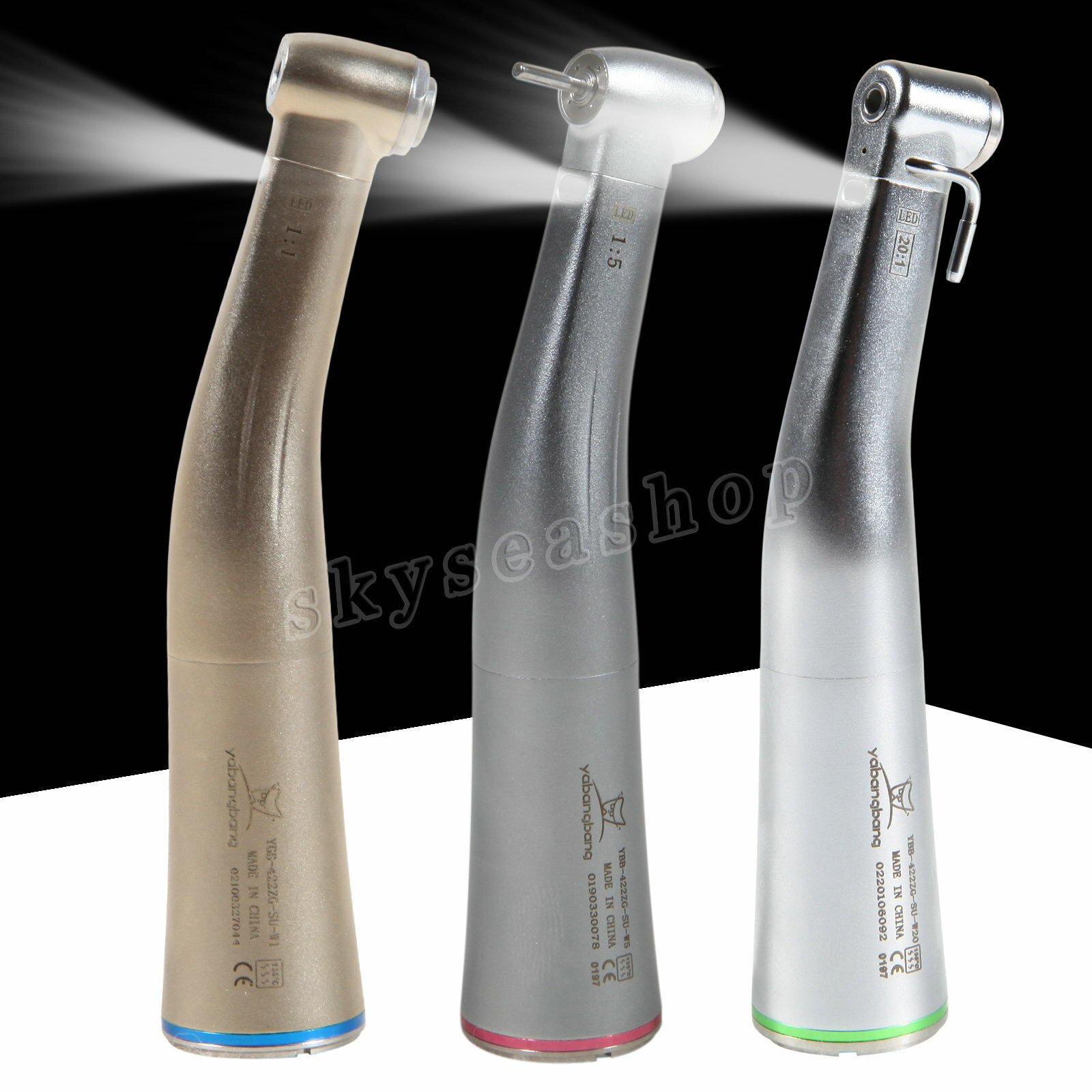 Dental 1:5/ 1:4.2/ 20:1/ 1:1 LED Fiber Optic Contra Angle fit NSK Electric Motor