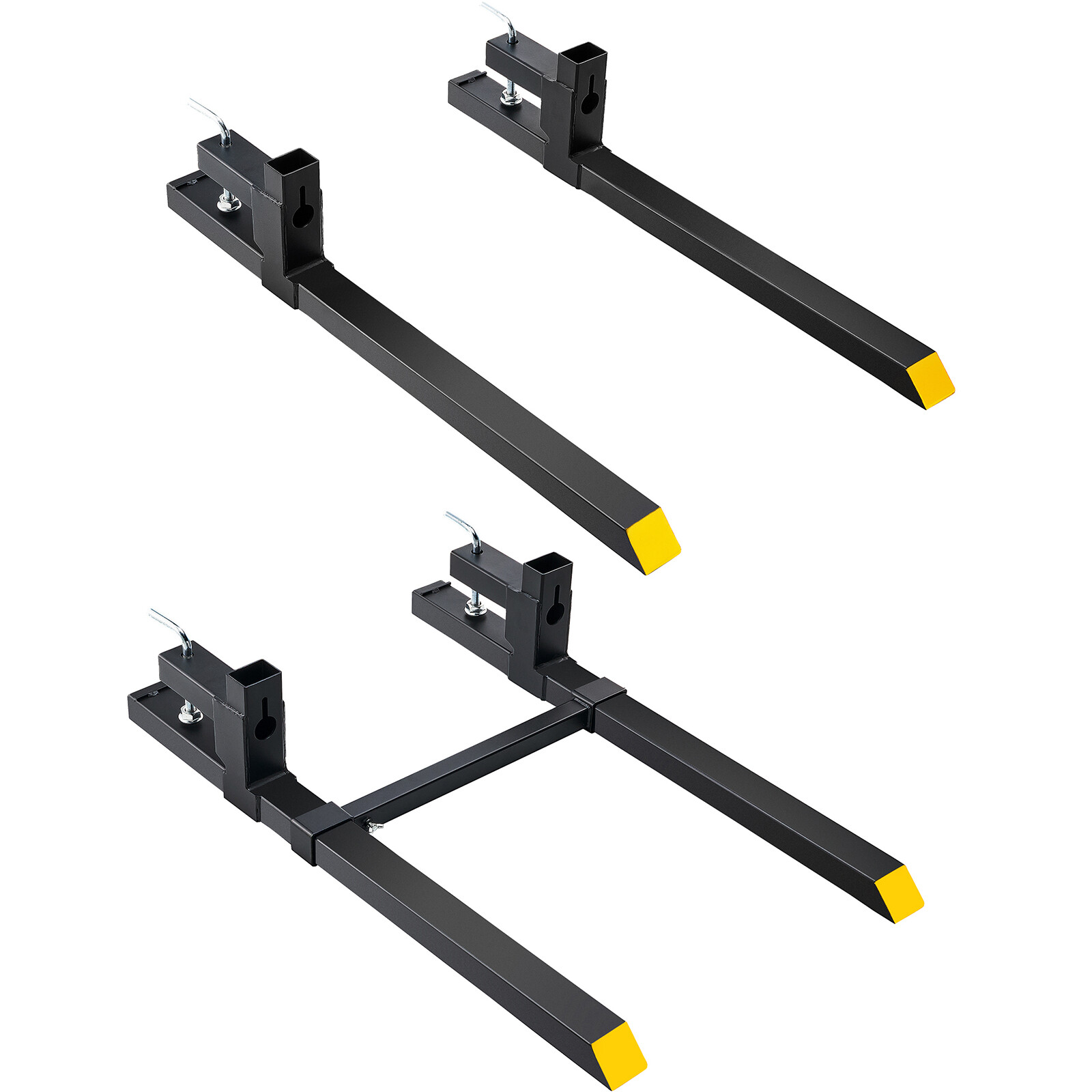 VEVOR 2000/4000 LBS Clamp on Pallet Forks Tractor Bucket Forks 43″/60″