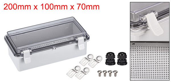 Junction Box Electrical Enclosure IP67 Waterproof ABS Plastic Hinged Cover 7.9″
