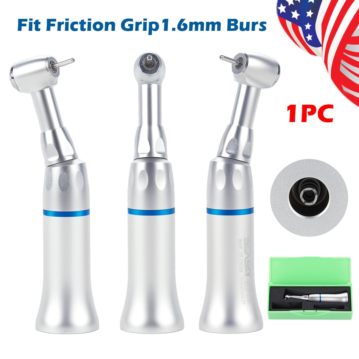 FG1.60mm Dental Slow Speed Contra Angle Handpiece Push button Friction Grip Tips