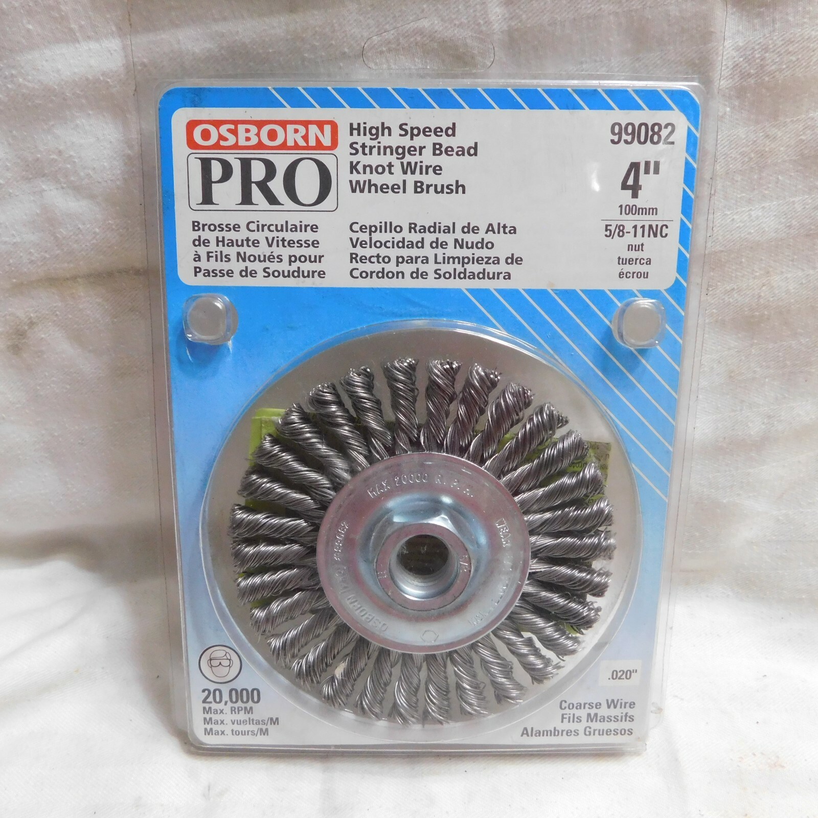 Osborn Pro 4″ Knot Wire Wheel .020 5/8 – 11 20,000 rpm #99082
