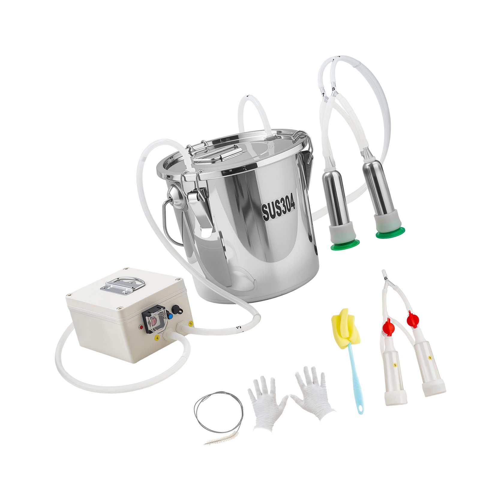 Uimoso Goat Milking Machine with 3.2 Gal / 12 L Bucket for Cows and Goats