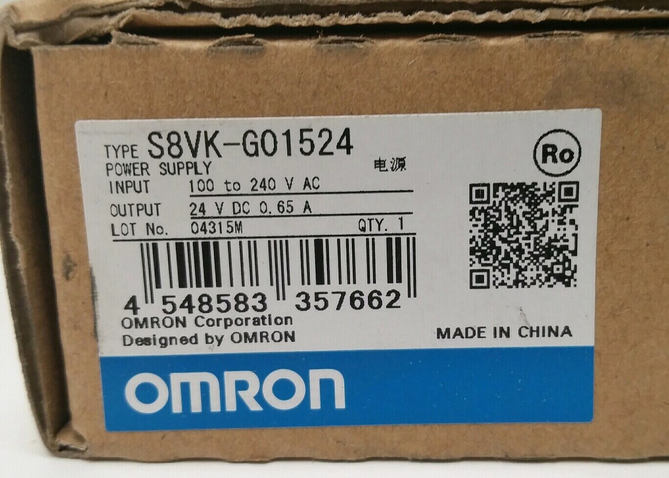 OMRON DC Power Supply S8VK-G01524 Switching Style, Grainger Part 21XP04