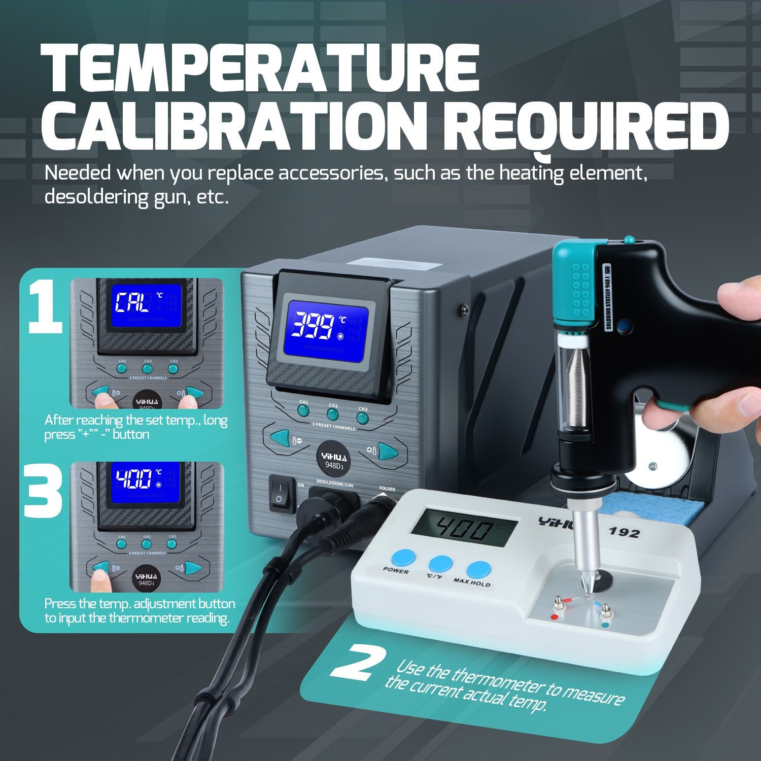 YIHUA 948D-I Desoldering Station 110W Vacuum Pump Digital Soldering Station